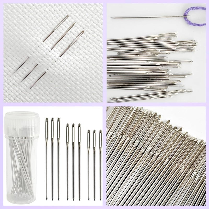 Zhenqing 50 Pack Size 22 Round Head Cross Stitch Needles with Free Needle Threader & Plastic Case - Blunt Tip Embroidery Needles for Tapestry, Sewing, Crafts(67249) - Image 3